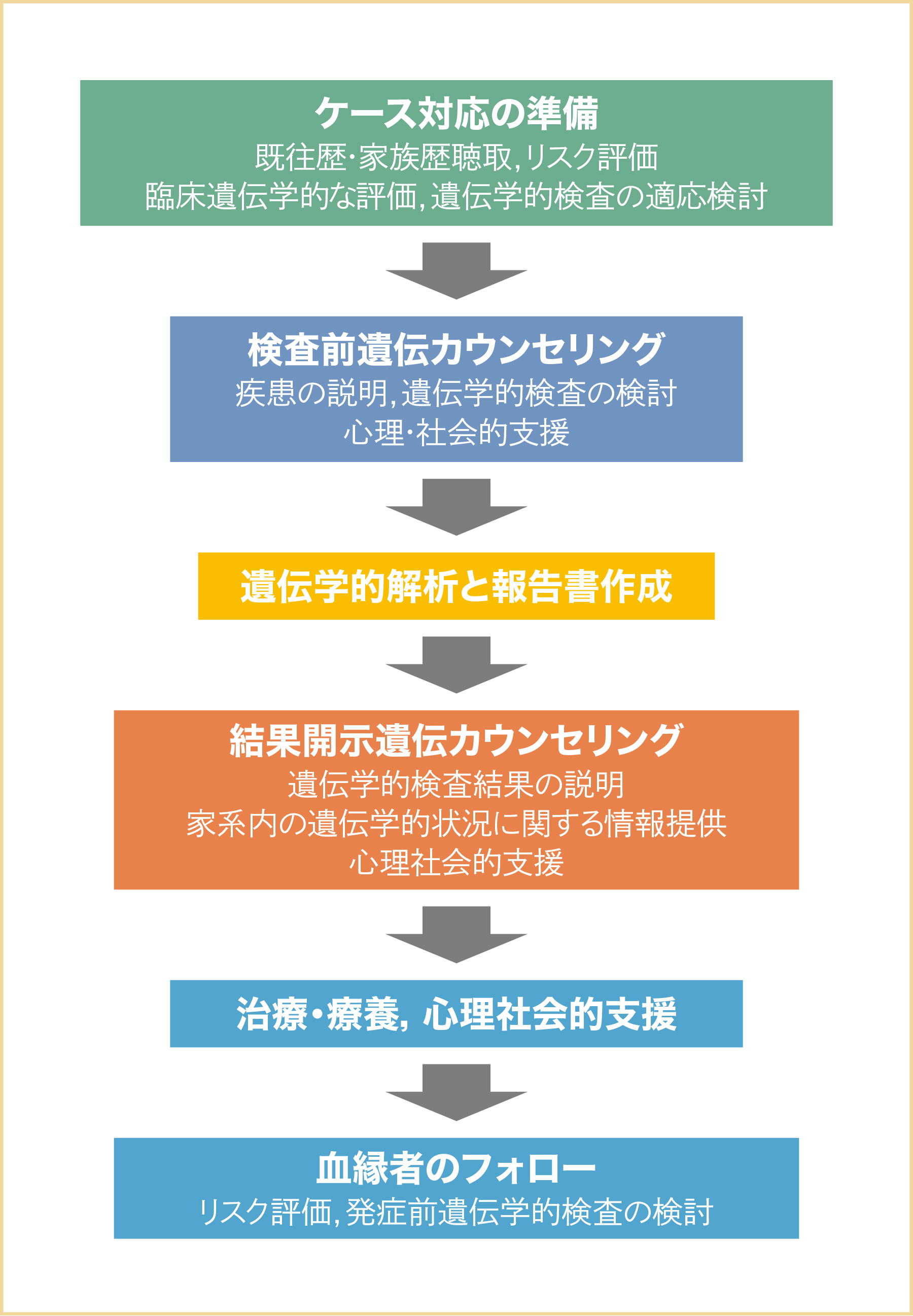 一般的な遺伝カウンセリング対応の流れ